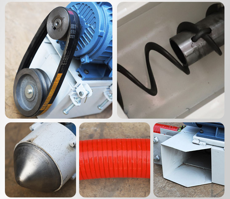 吸沙機器驅(qū)動裝置由：螺旋，進料口，減速帶等